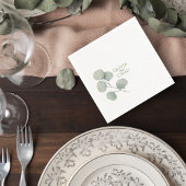Minimal Botanical Wedding Drink Napkins スタンダードカクテルナプキン
