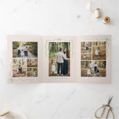 Minimal Bow Very Merry Photo Collage Christmas 三つ折りクリスマスカード (内部)