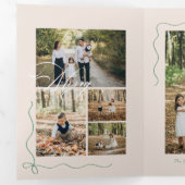 Minimal Bow Very Merry Photo Collage Christmas 三つ折りクリスマスカード (内部最初)