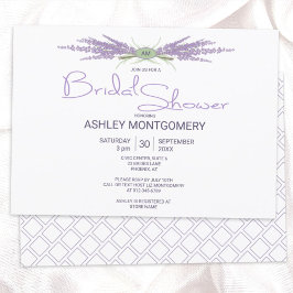 Minimal Bridal Shower Herb Lavender Flower Bundles 招待状