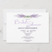Minimal Bridal Shower Herb Lavender Flower Bundles 招待状 (正面)