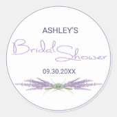 Minimal Bridal Shower Lilac Herb Flower Bundles ラウンドシール (正面)