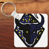 Minimal Bull Zodiac Keychain – Modern Animal  キーホルダー (正面)