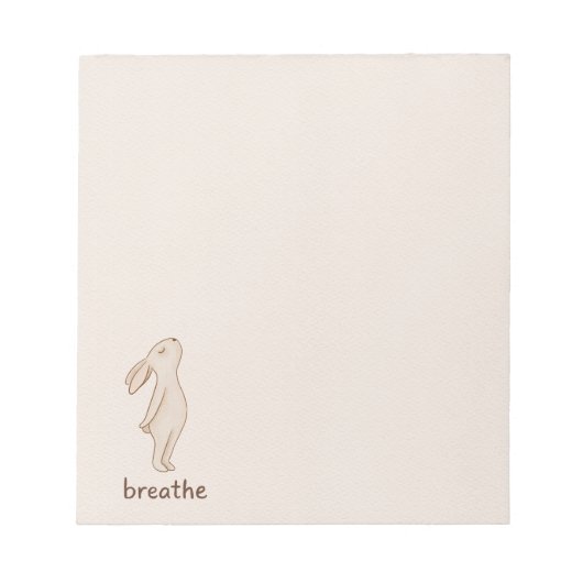 Minimal Bunny “Breathe” Notepad ノートパッド (正面)