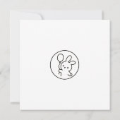 Minimal Bunny Doodle Birthday Card カード (裏面)