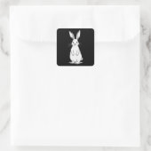 Minimal Bunny Line Art – Easter Design Autocolante スクエアシール (バッグ)