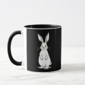 Minimal Bunny Line Art – Easter Design - caneca マグカップ (左)