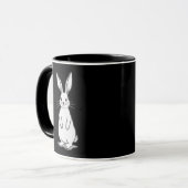 Minimal Bunny Line Art – Easter Design - caneca マグカップ (正面左)