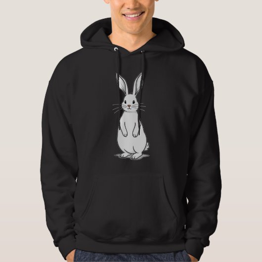 Minimal Bunny Line Art – Easter Design - moletom パーカ (正面)