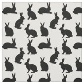 Minimal Bunny Shapes In Black Cute Easter Pattern ファブリック (見本)