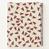Minimal Burgundy & Cream Hearts Valentine ノートブック (裏面)