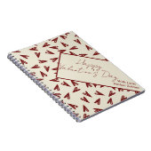 Minimal Burgundy & Cream Hearts Valentine ノートブック (右側)