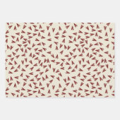 Minimal Burgundy & Cream Hearts Valentine ラッピングペーパーシート (正面2)