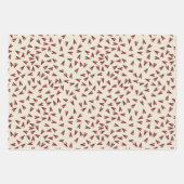 Minimal Burgundy & Cream Hearts Valentine ラッピングペーパーシート (正面)