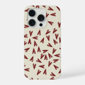 Minimal Burgundy & Cream Hearts Valentine iPhoneケース (裏面)