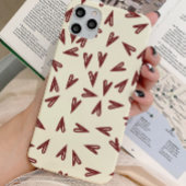 Minimal Burgundy & Cream Hearts Valentine iPhoneケース