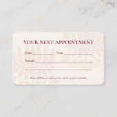 Minimal Burgundy Lotus Floral Yoga Wellness 予約カード (正面)