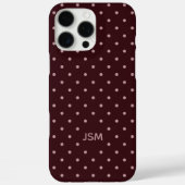 Minimal Burgundy Pink Custom Monogram Polka Dot  Case-Mate iPhoneケース (裏面)