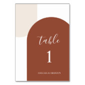 Minimal Burnt Orange Rustic Boho Arch Table Number テーブルナンバー (裏面)