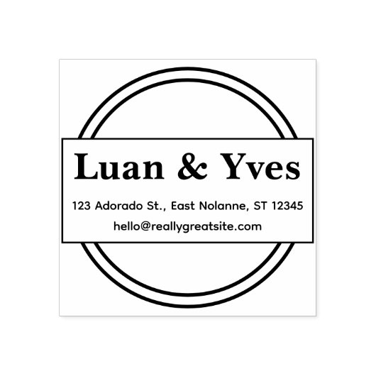 Minimal Business Address Stamp – Clean Name Design ラバースタンプ (インプリント)