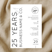Minimal Business Anniversary Dinner Corporate Logo 招待状