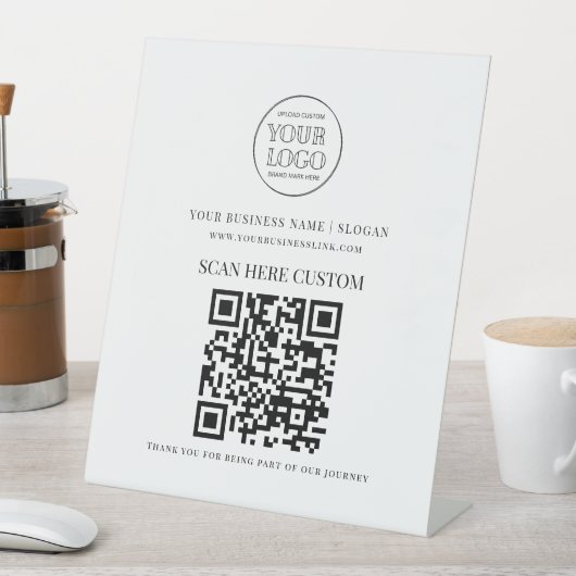 Minimal Business Logo Scan QR CODE 台座サイン (インサイチュ)