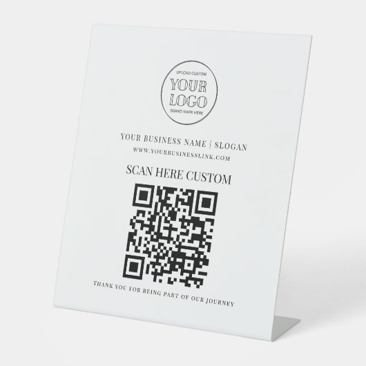 Minimal Business Logo Scan QR CODE 台座サイン (正面)