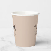 Minimal Business Logo Simple Beige Coffee 紙コップ (左)