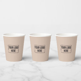 Minimal Business Logo Simple Beige Coffee 紙コップ