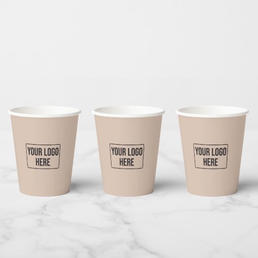 Minimal Business Logo Simple Beige Coffee 紙コップ (複数)
