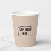 Minimal Business Logo Simple Beige Coffee 紙コップ (正面)