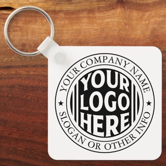Minimal Business Name And Custom Brand Logo キーホルダー (正面)
