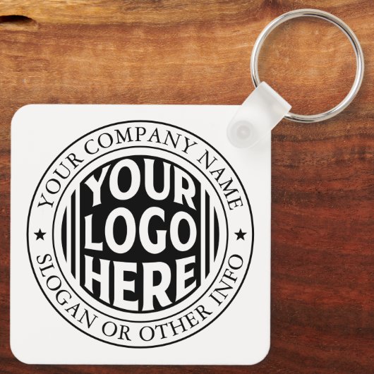 Minimal Business Name And Custom Brand Logo  キーホルダー (裏面)