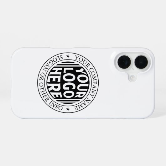 Minimal Business Name And Custom Brand Logo iPhone 16ケース (裏面横)