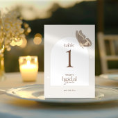 Minimal Butterfly Bridal Shower Table Number Card 招待状