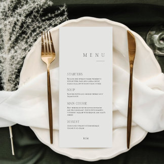 Minimal Calligraphy Black & White | Dinner Wedding メニュー