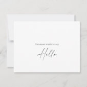 Minimal Calligraphy Hello Baby Announcement Card サンキューカード (正面)
