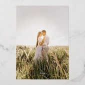 Minimal Calligraphy Save the Date Photo 箔招待状 (裏面)