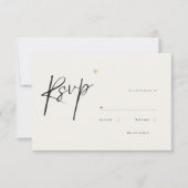Minimal Calligraphy Typo Wedding  出欠カード (正面)
