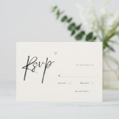 Minimal Calligraphy Typo Wedding  出欠カード (スタンド正面)