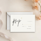Minimal Calligraphy Typo Wedding  出欠カード