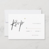 Minimal Calligraphy Typo Wedding 出欠カード (正面)
