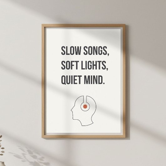 Minimal Calm Quote. Relaxing Bedroom Decor ポスター