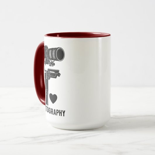 Minimal Camera Illustration Photography Mug マグカップ (正面左)