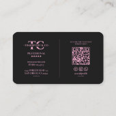 Minimal Car Driver Chauffeur Pink Black Transport 名刺 (裏面)