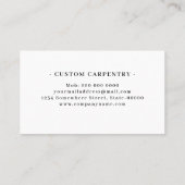 Minimal Carpenter - Modern Carpentry & Contractor 名刺 (裏面)