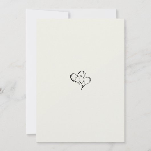 Minimal Casual Script Photo | Rehearsal Dinner 招待状 (裏面)