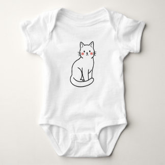 Minimal Cat Baby Bodysuit – Cute Simple Kitty Desi ベビーボディスーツ
