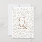 Minimal Cat Doodle Card | Line Drawing サンキューカード (正面)
