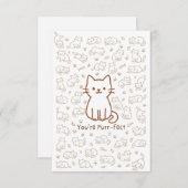Minimal Cat Doodle Card | Line Drawing サンキューカード (正面/裏面)